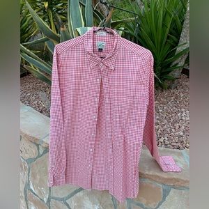 Secret Wash Shirting J. Crew Classic Red/White Button Long Sleeve Men’s Shirt